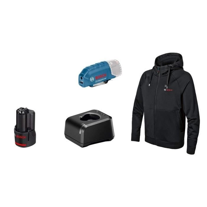 Giacca riscaldata Bosch Professional GHH 12+18V XA taglia 3XL con batteria 12V - 06188000GG
