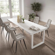 Consolle allungabile, 262x90x73cm, Per 12 persone, Gambe in legno, Bianco RF2985