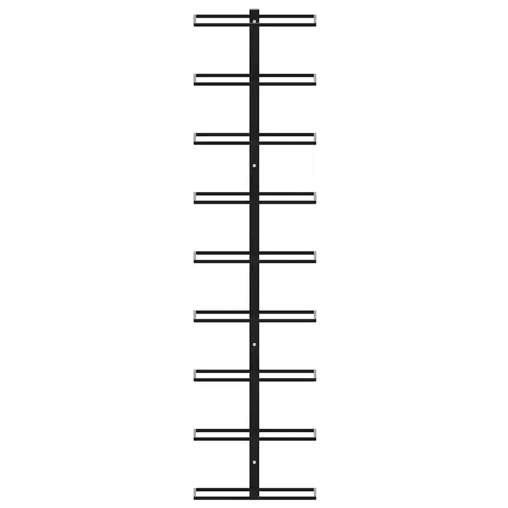 Portavini da Parete per 18 Bottiglie 2 pz Nero in Ferro  cod mxl 52777