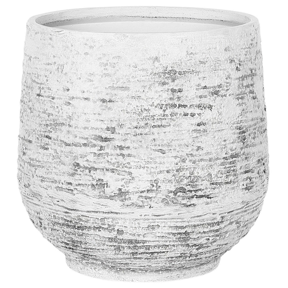 Vaso per piante fioriera in fibra di argilla grigio chiaro per esterni 48 x 53 cm per tutte le stagioni