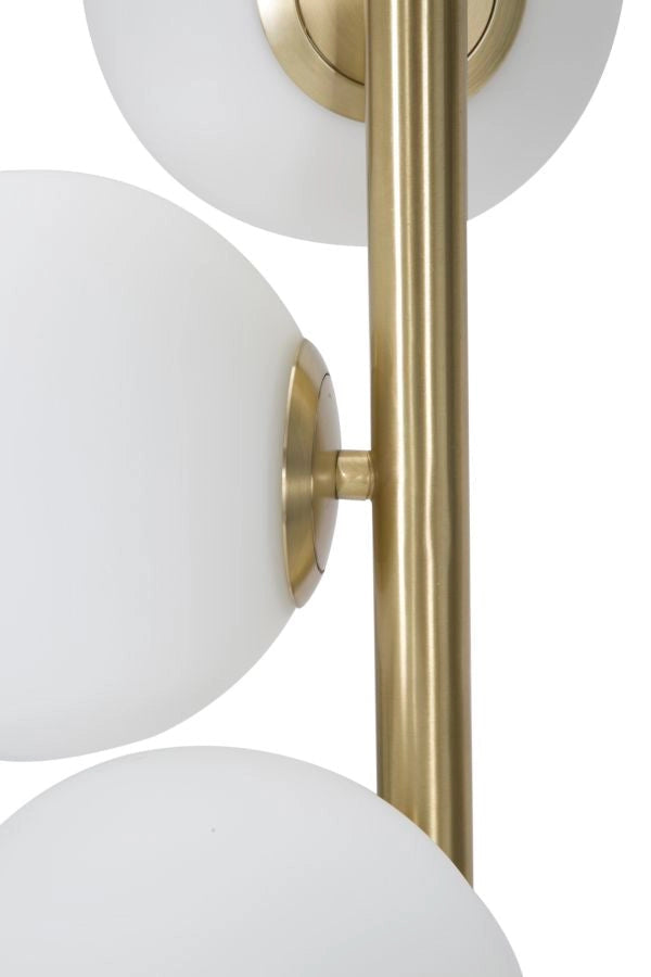 Lampada da Terra Glamy Dark Ø30x160 cm in Ferro e Vetro Oro, Nero e Bianco
