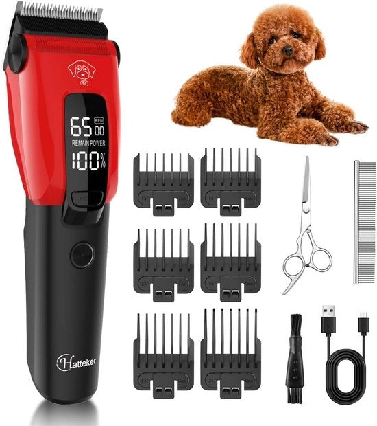 Trimmer elettrico per animali con 7500 tpm - Trimmer senza fili, professionale per cani e gatti con luce di aiuto