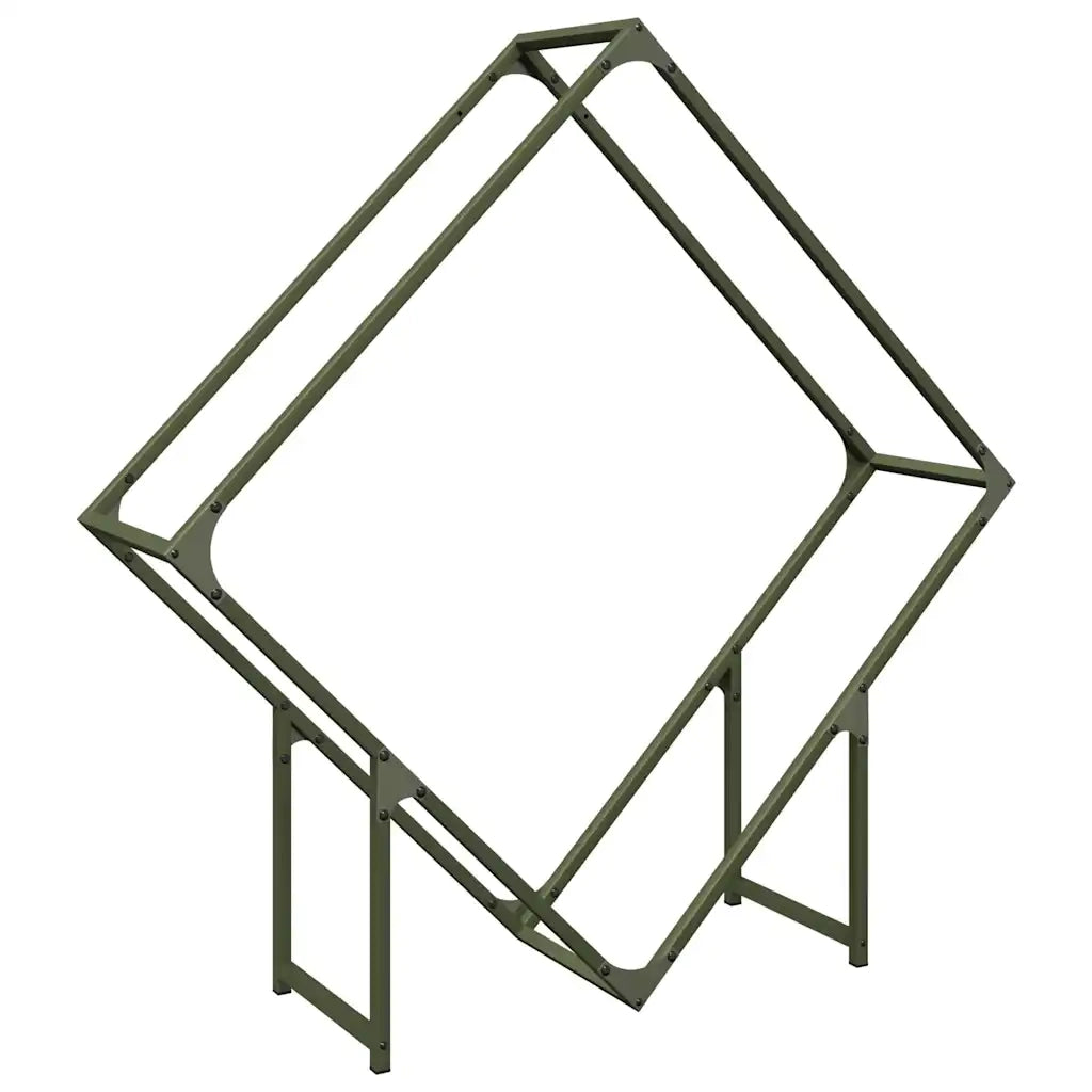 Rastrelliera per Legna da Ardere-Portalegna Verde Oliva 100x25x100 cm