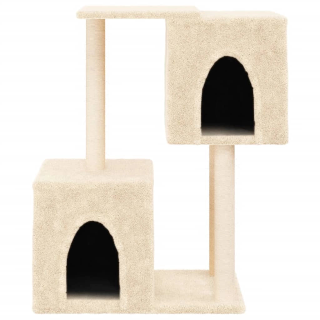 Tiragraffi per gatti torre per arrampicata giocattolo piattaforma per arrampicata con tiragraffi in sisal 86 cm crema 02_0022531