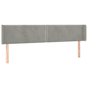 Testiera | Testata ad Orecchio Grigio Chiaro 203x16x78/88 cm in Velluto
