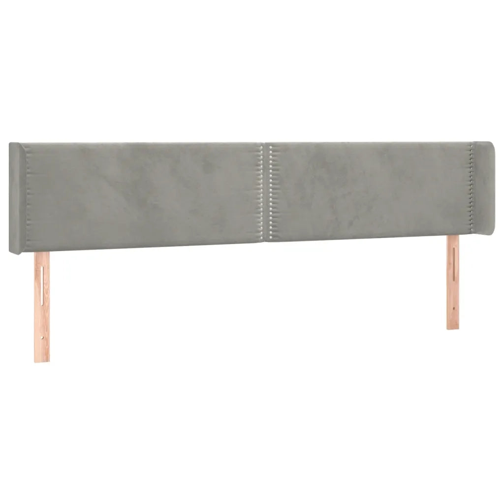 Testiera | Testata ad Orecchio Grigio Chiaro 203x16x78/88 cm in Velluto