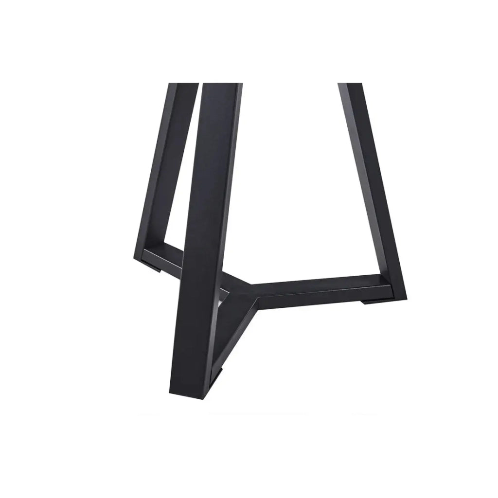 Tavolino basso rotondo PASAO – Legno di rovere invecchiato e metallo nero – Stile rustico