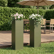 Vaso da giardino 2 pz Verde Oliva 20 x 20 x 75 cm 8005323