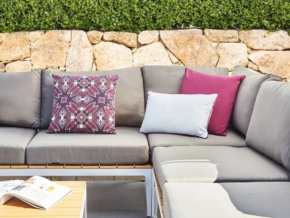 Set di 2 cuscini da giardino per esterni con motivo 45 x 45 cm multicolore Accessorio da giardino