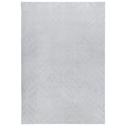 Tappeto in pelliccia sintetica di coniglio, grigio chiaro, in poliestere, 160 x 230 cm, morbido e a pelo lungo, motivo a foglie
