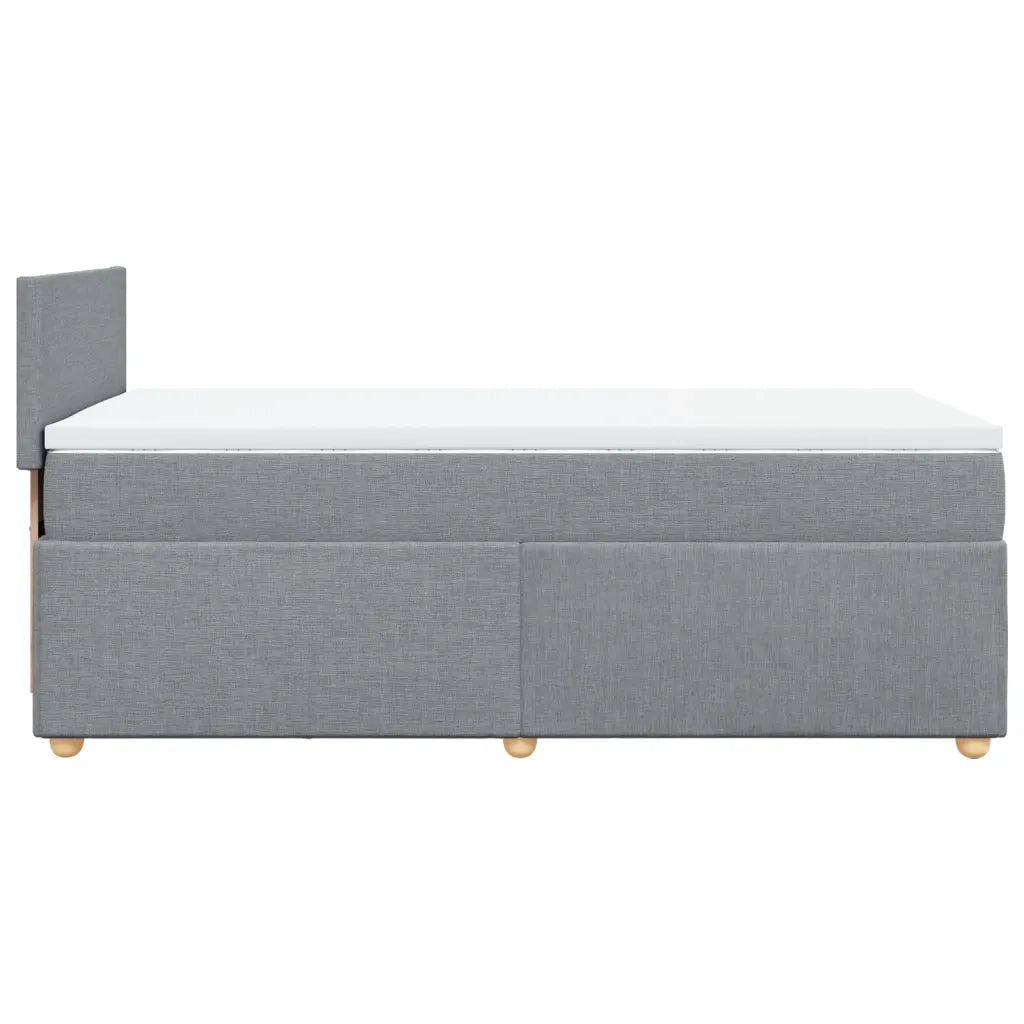Giroletto a Molle con Materasso Grigio Chiaro100x200 cm Tessuto