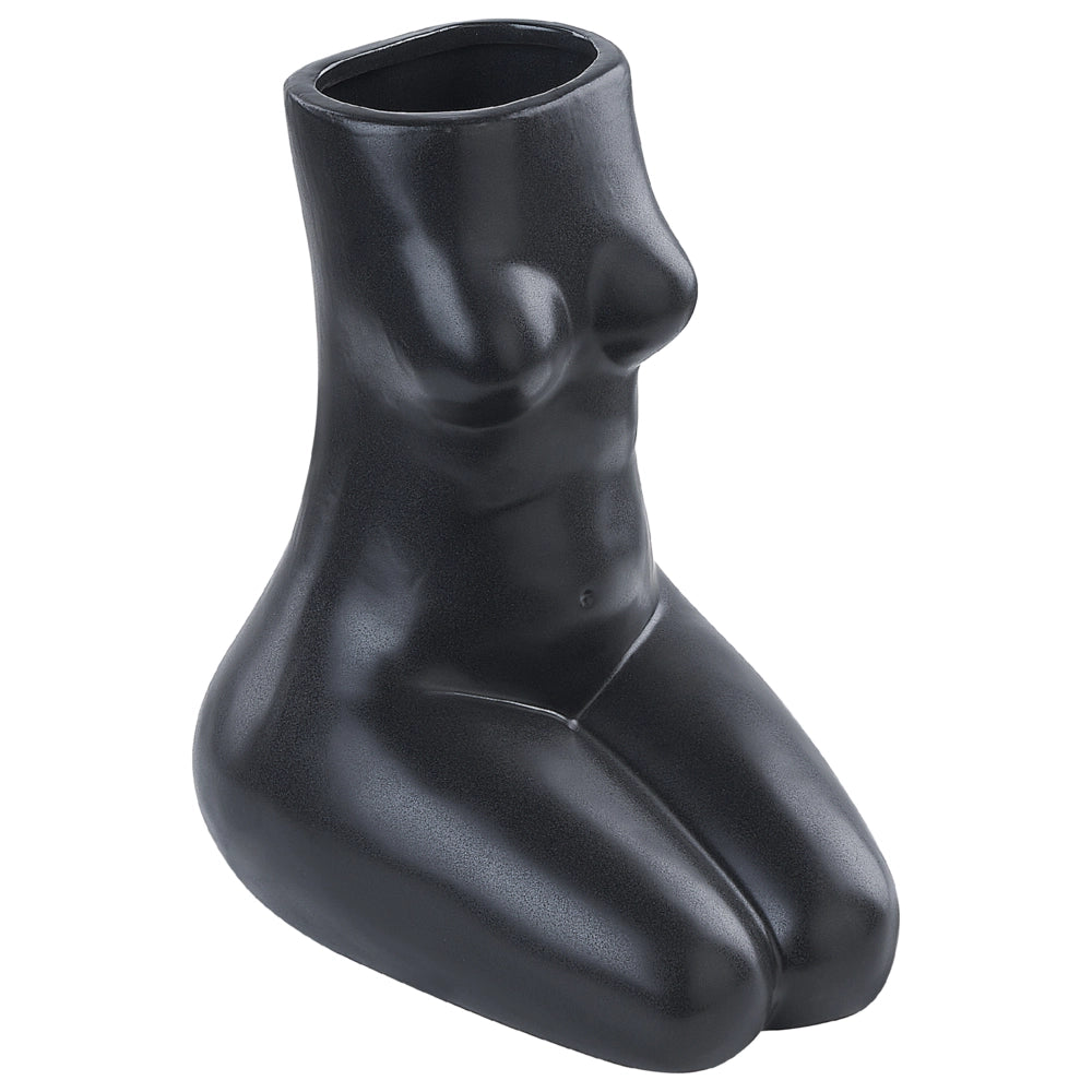 Vaso per fiori in porcellana nero forma del corpo femminile accessorio decorativo per la casa