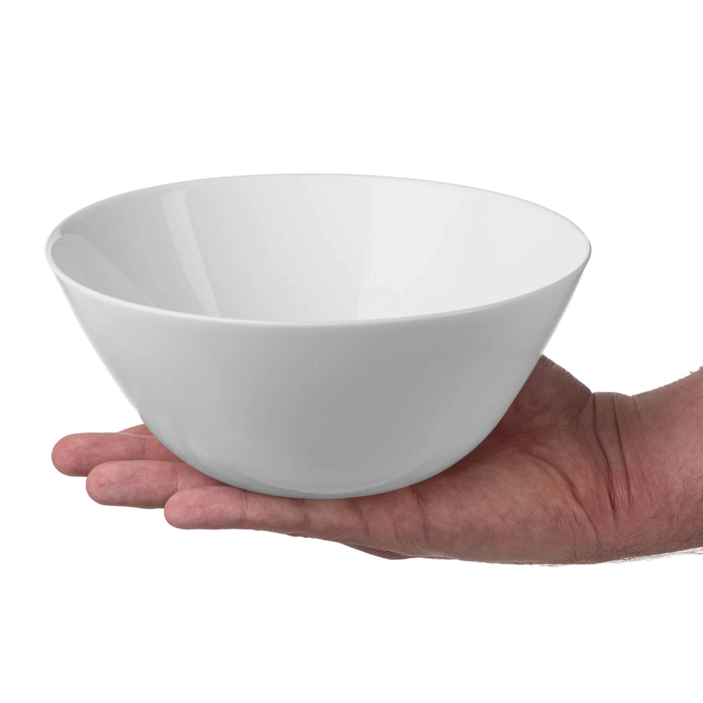 Set di 3 ciotole in vetro KADAX da 18 cm per insalata, zuppa e snack, colore bianco.