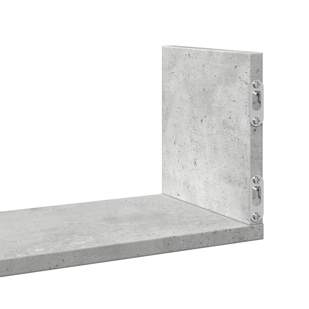 Mensole a Muro 2pz Grigio Cemento 58x18x18 cm in Truciolato