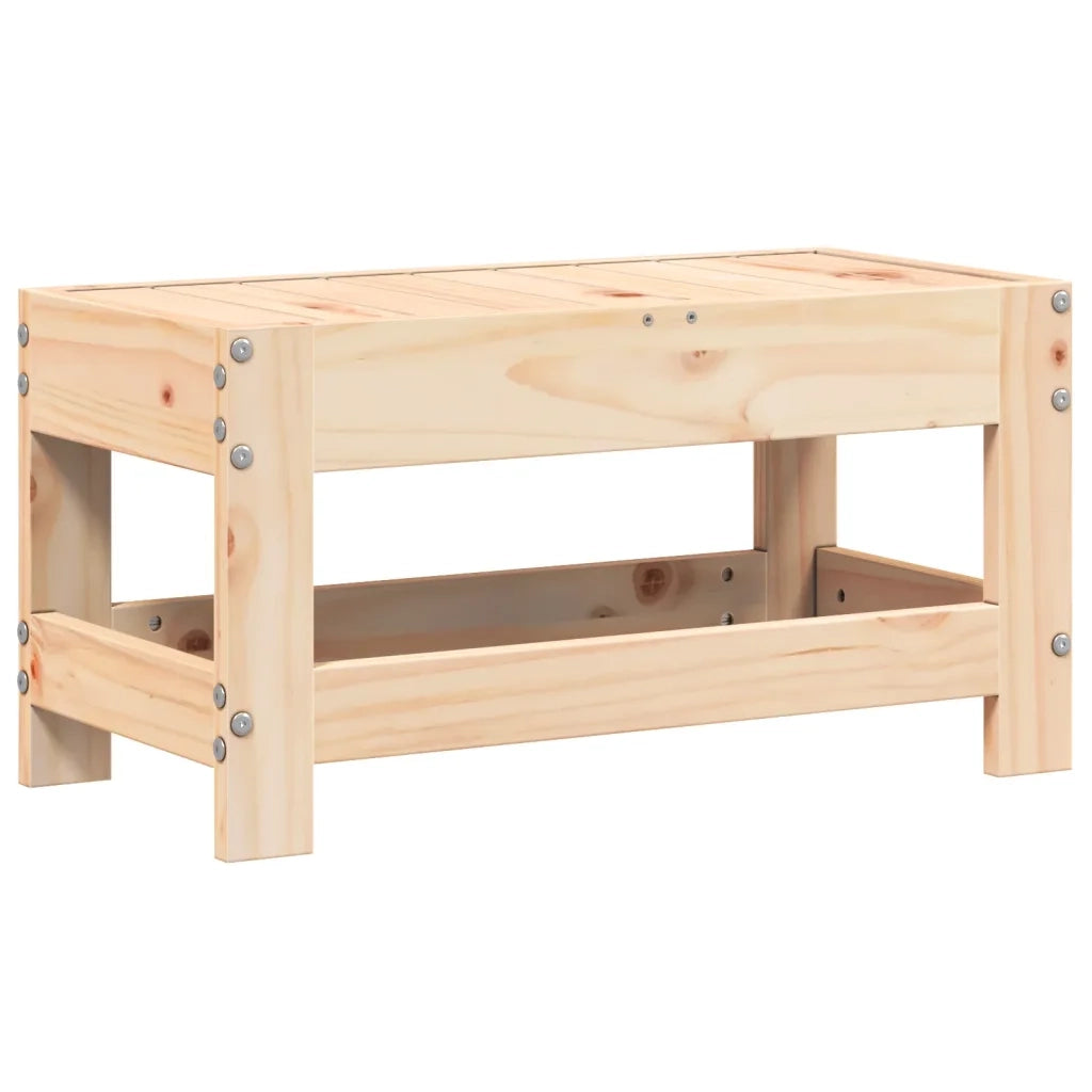 Sedia da giardino-Poggiapiedi da Giardino 62x30x32 cm in Legno Massello di Pino