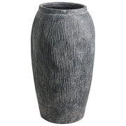 Vaso da fiori grigio in fibra di argilla dipinta per interni ed esterni Forma rotonda Design moderno Soggiorno