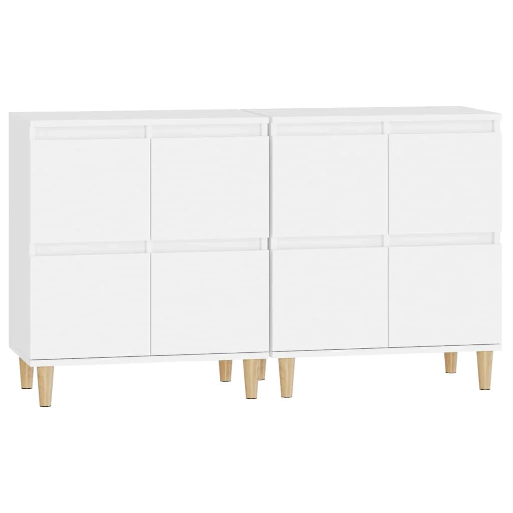 Buffet credenza cassettiera armadio mobile contenitore organizer per cucina soggiorno salotti set da 2 60 x 35 x 70 cm legno ingegnerizzato bianco 02_0036680