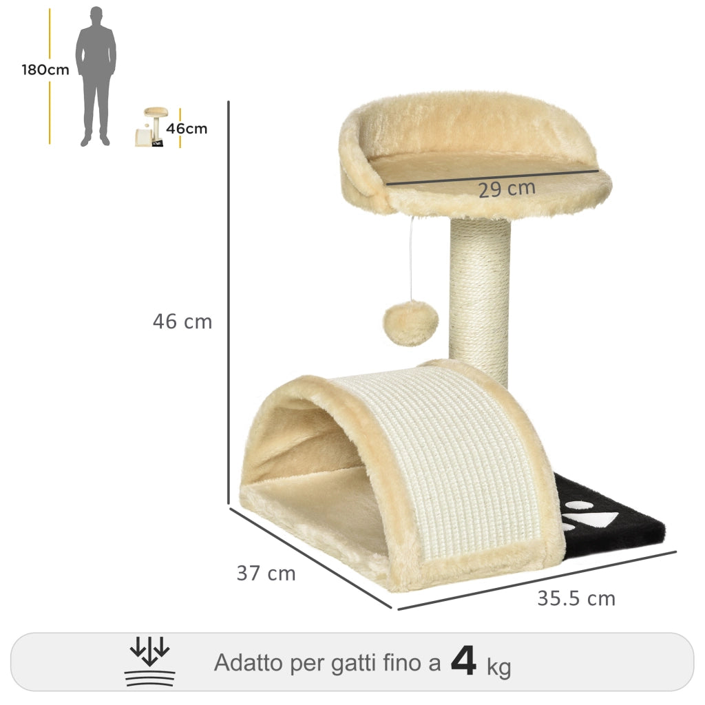 EasyComfort Albero Tiragraffi per Gatti per Gioco e Relax 35.5x37x46 cm Beige