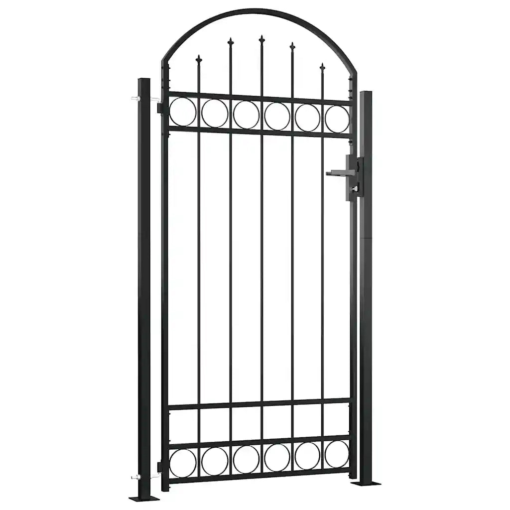 Cancello recinzione ASSEN arco superiore 2 pali 105x170 cm Nero 145751
