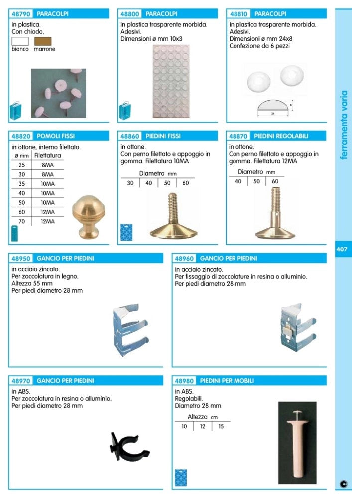 10pz piedino fisso in ottone,filettatura 10 ma diametro 60 mm cod:ferx.10121
