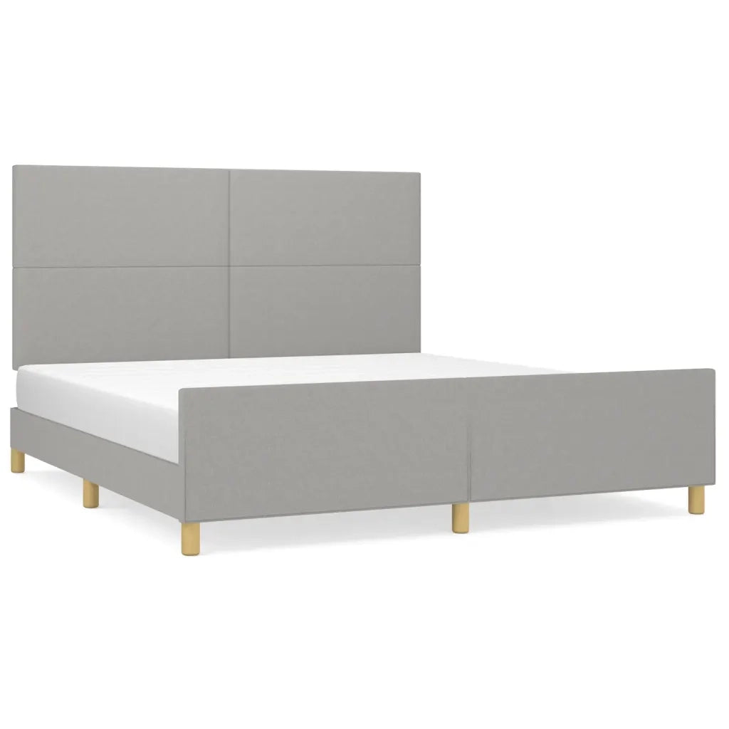 Giroletto senza Materasso Grigio Chiaro 160x200 cm Tessuto
