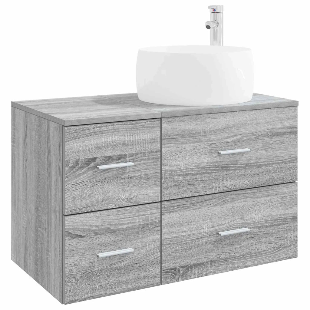 Set di mobili per il bagno 2 pz Sonoma grigio 3404005