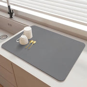 Scheda di Drenaggio per Cucina - Antiscivolo e Super Assorbente - Grigio Chiaro - Piastra di Drenaggio per Barista - Ideale per Scaffale di Asciugatura - 40x50 cm