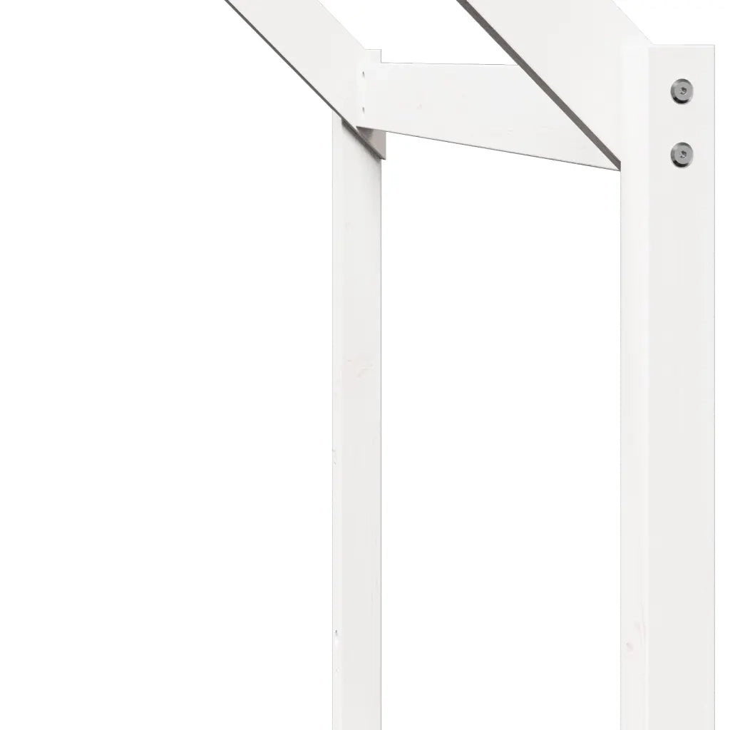 Letto singolo | Letto per adulti | Letto a Castello con Tetto Bianco 80x200 cm Legno Massello Pino