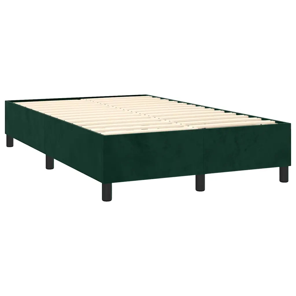 Letto a Molle con Materasso e LED Verde Scuro 120x200cm Velluto 3136236
