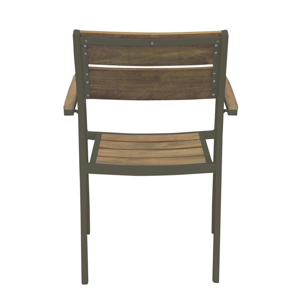 Poltrona da Giardino Impilabile in Alluminio Polywood cm 54x54x84 - URBAN