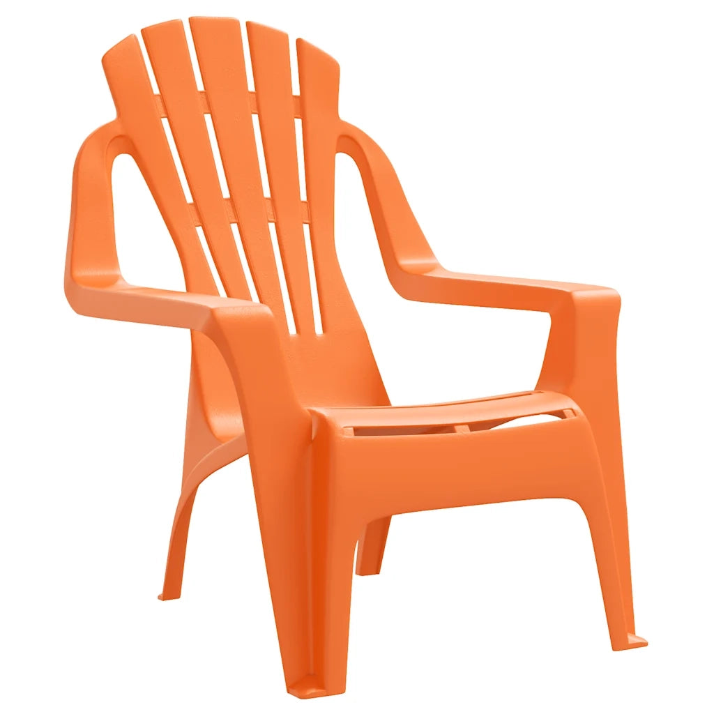 Sedie Giardino 2pz Bambini Arancioni 37x34x44 PP Aspetto Legno 364742