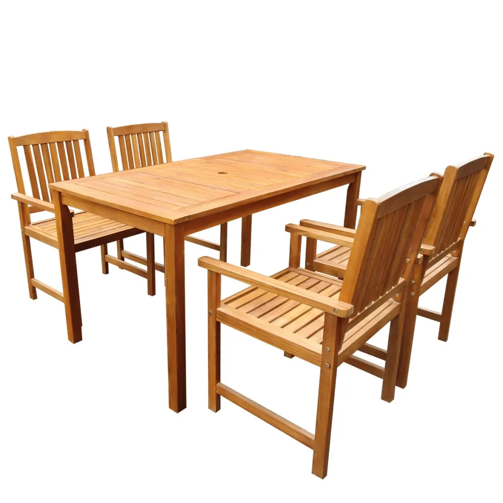 Set da Pranzo da Giardino 5 pz in Legno Massello di Acacia 42622