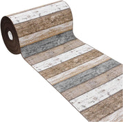 Tappeto Cucina 52x140 cm Bordato Tessitura Piatta Bagno Camera Corridoio Stile Legno Parquet Tortora