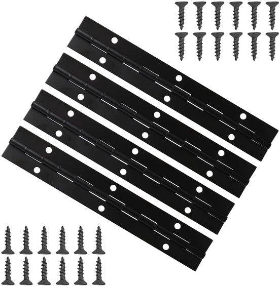 Pianocassettini 6 Pollici - Acciaio Inossidabile - 4 Pezzi - Inclusi 24 Viti - Fori Prebucati - Adatto per Porte e Finestre - Pianocassettino