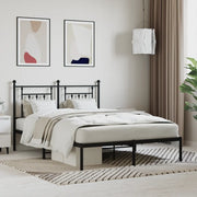 Giroletto con Testiera-Struttura Letto con testiera in Metallo Nero 140x200 cm 508099