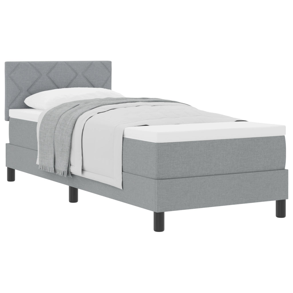 Letto a Molle con Materasso Grigio Chiaro 80x200 cm Tessuto
