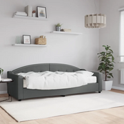 Divano Letto con Materasso Grigio Scuro 80x200 cm in Tessuto 3197508