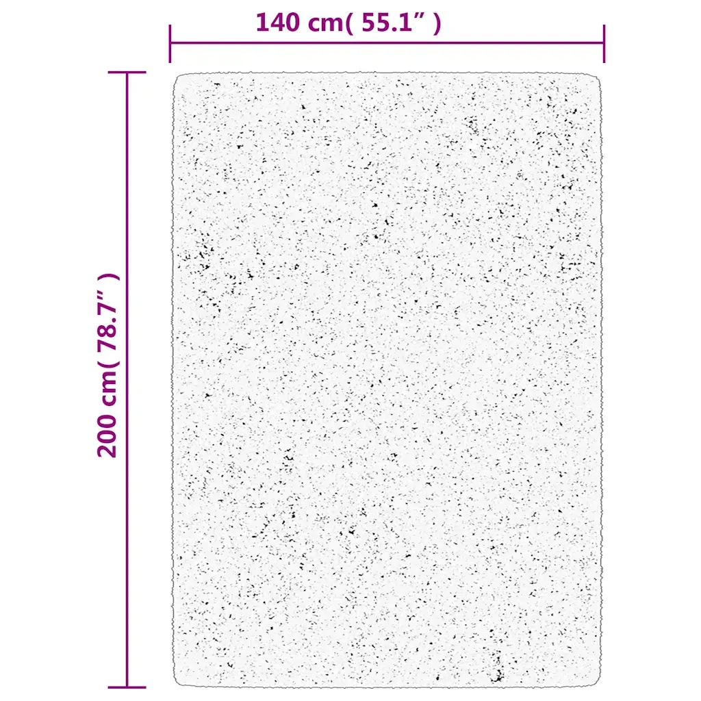 Tappeto Shaggy PAMPLONA a Pelo Lungo Moderno Nero 140x200 cm