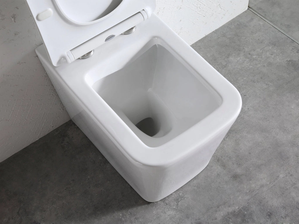 Sanitari a Terra Filo Muro Wc Bidet Copriwater Sof Close Bianco Edge Rimles