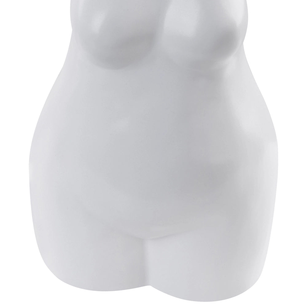 Vaso per fiori in porcellana bianca a forma di corpo femminile manici rotondi accessorio decorativo per la casa