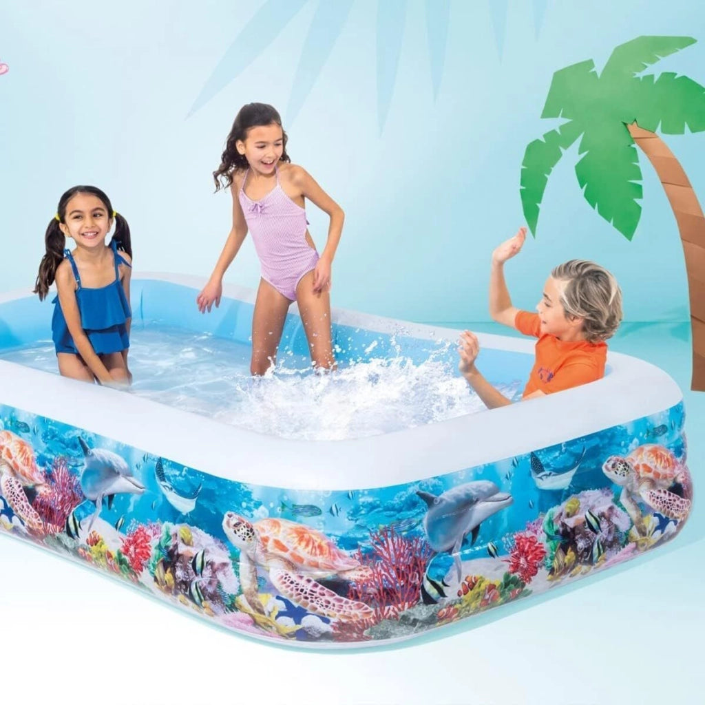 Intex Piscina Family Pesci Colore Bianco-Fantasia Marino 305x183x56 cm 58485