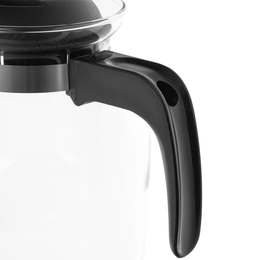 KADAX Brocca in vetro per tè e caffè da 1,5 l, resistente al calore, con coperchio, colore nero.