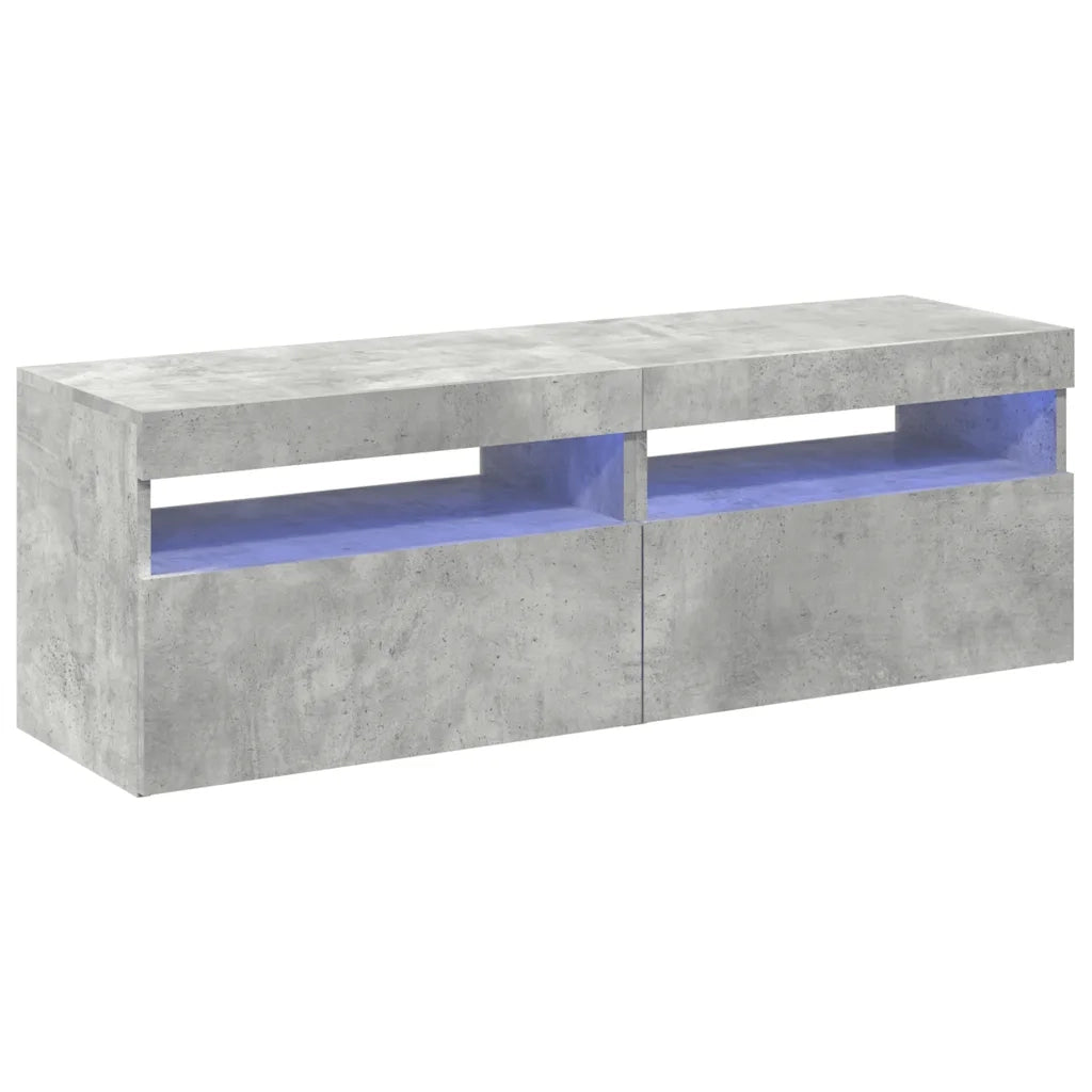 Mobili Porta TV con Luci LED 2 pz Grigio Cemento 60x35x40 cm cod mxl 33930