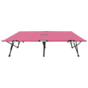 Lettino Prendisole Pieghevole Due Persone Rosa in Acciaio 310353