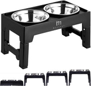 Piatto per cibo cane elevato, piatto per cibo cane elevato con 4 altezze regolabili fino a 8,9 cm, 23 cm, 27 cm, 31 cm, piatto per cibo cane con antiscivolo con standard regolabile per cani grandi, medi e piccoli e gatti.