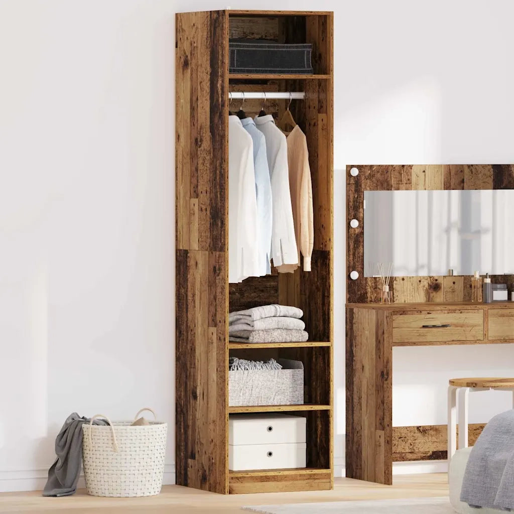 vidaXL Guardaroba con lo scaffale Legno vecchio Legno multistrato