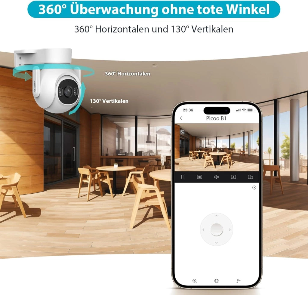 Videocamera sorveglianza da esterno PT IP/Wi-Fi Smart Dual Light 3MP con deterrenza attiva e audio bidirezionale P3B-PV