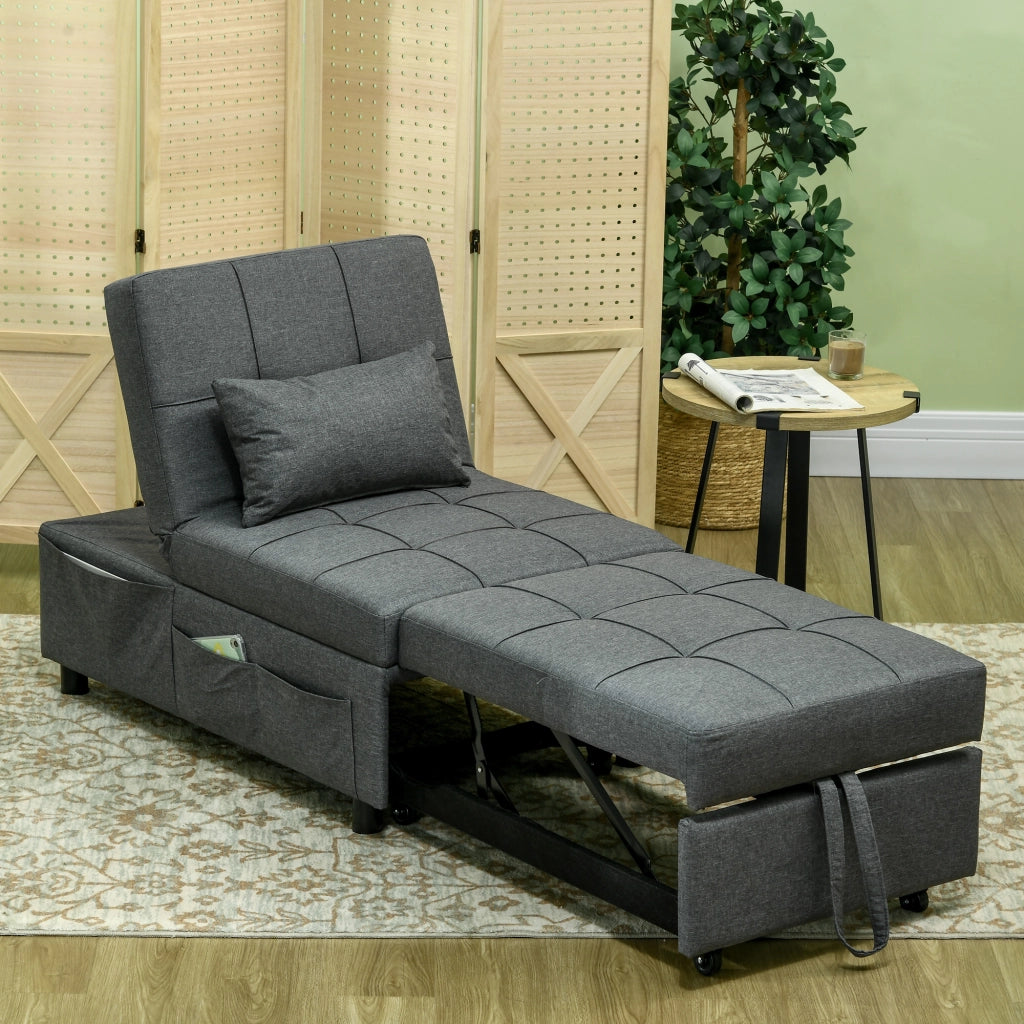 Poltrona Letto Singolo Reclinabile ¨C Zephmum ¨C Grigio Tessuto