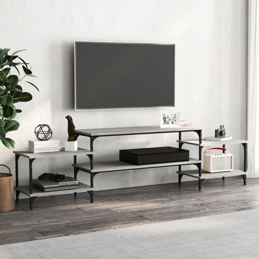 Mobile Porta TV-Mobile per TV-Credenza TV Grigio Sonoma 197x35x52 cm in Legno Multistrato