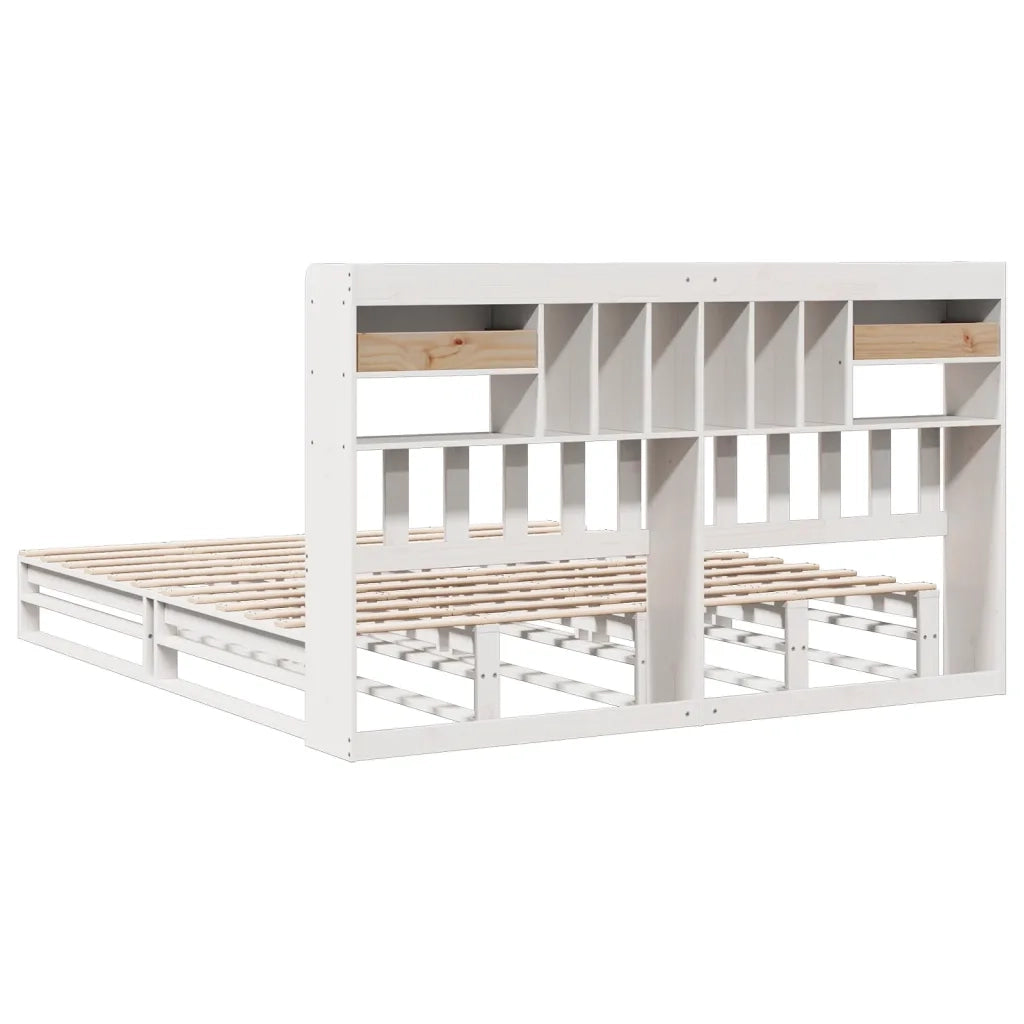 vidaXL Giroletto con Libreria senza Materasso 180x200 cm in Legno Pino
